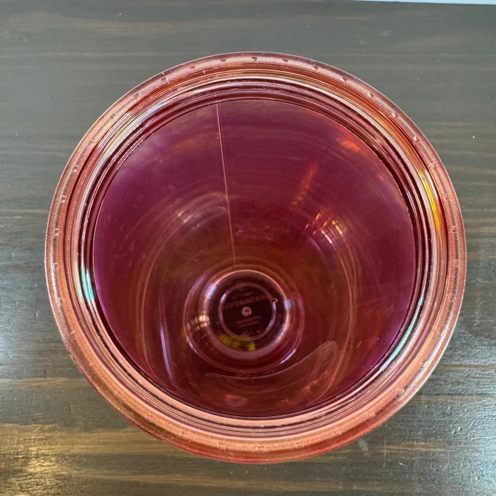 Starbucks Iridescent Sunset Orange Pleated Venti Tumbler 24oz Cold Cup Plastic